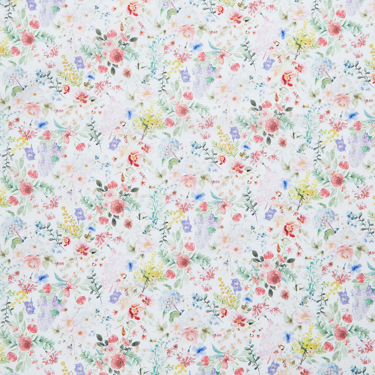 Basket Full of Blessings - Small Floral White Yardage