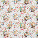 Basket Full of Blessings - Packed Floral and Bunnies White Yardage