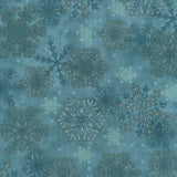 Gifts of Gratitude - Snowflakes Teal Yardage
