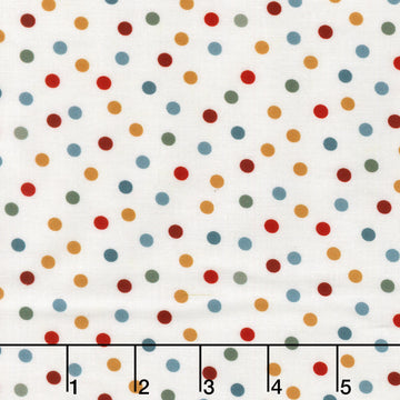 Nordic Holiday Village - Dots Cream Multi Yardage