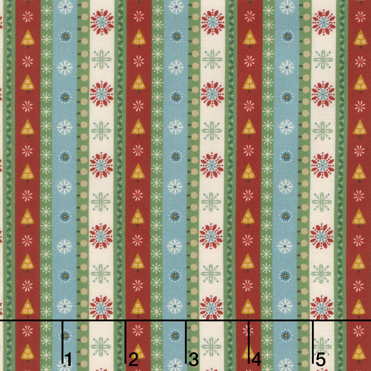 Nordic Holiday Village - Mini Stripe Ice Blue Yardage