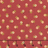Flower Pot Prints - Daisy Blossoms Red Yardage