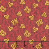 Flower Pot Prints - Scatter Garden Red Yardage