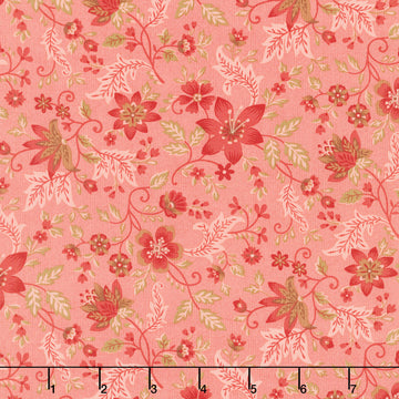 Hearth and Home - Folk Flower Vine Pink Yardage
