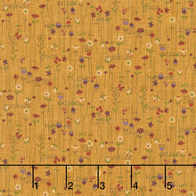 Bountiful Blessings - Stick Flowers Gold Yardage