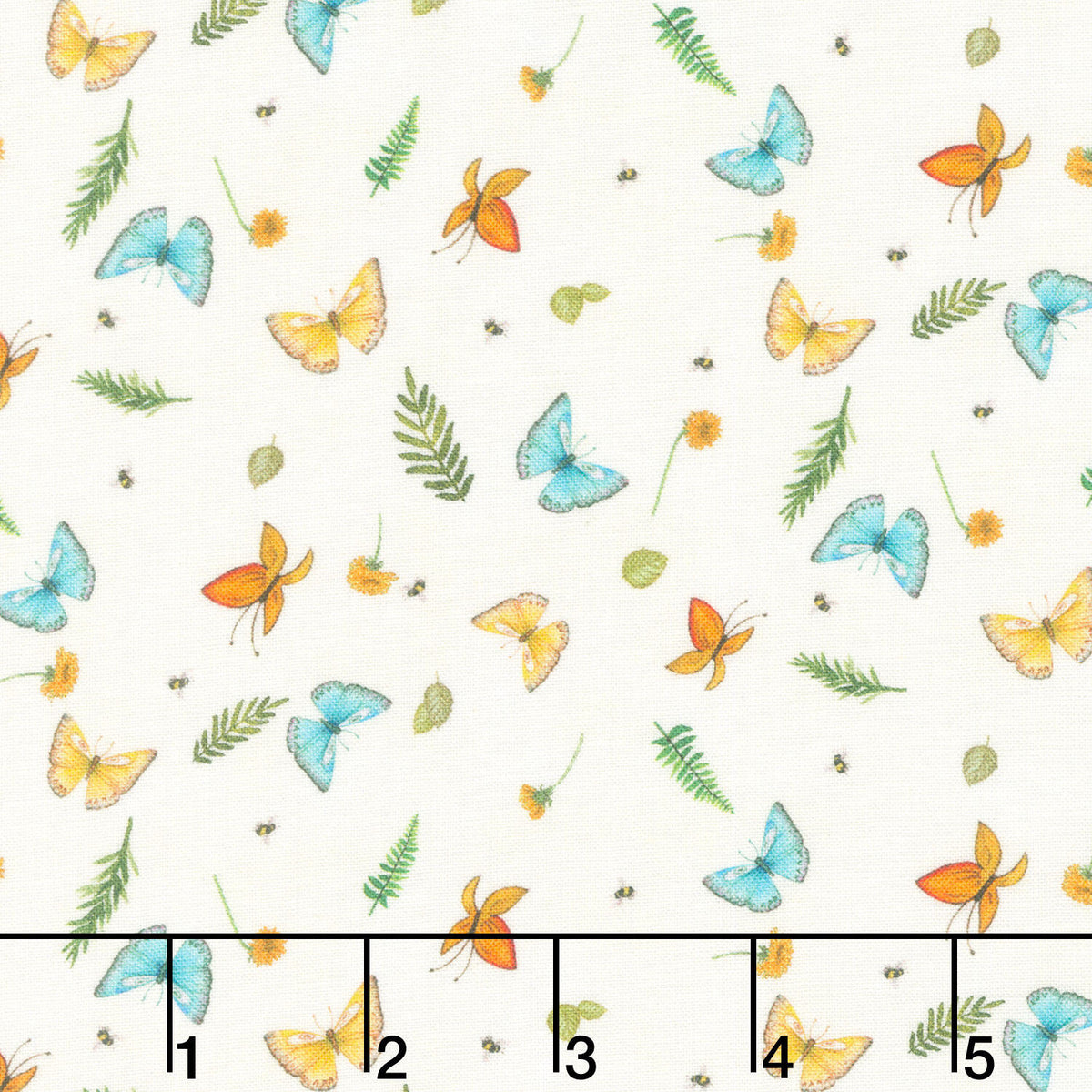 Happy Campers - Butterflies Light Yellow Yardage
