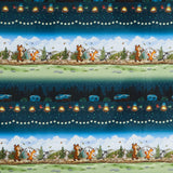 Happy Campers - Stripe Dark Teal Green Yardage