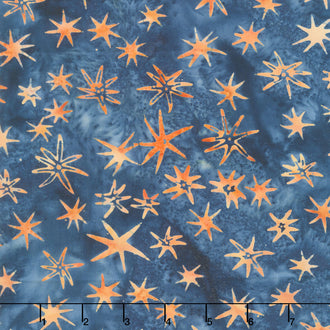 Starry Seas Batiks - Sea Stars Blue Orange Yardage