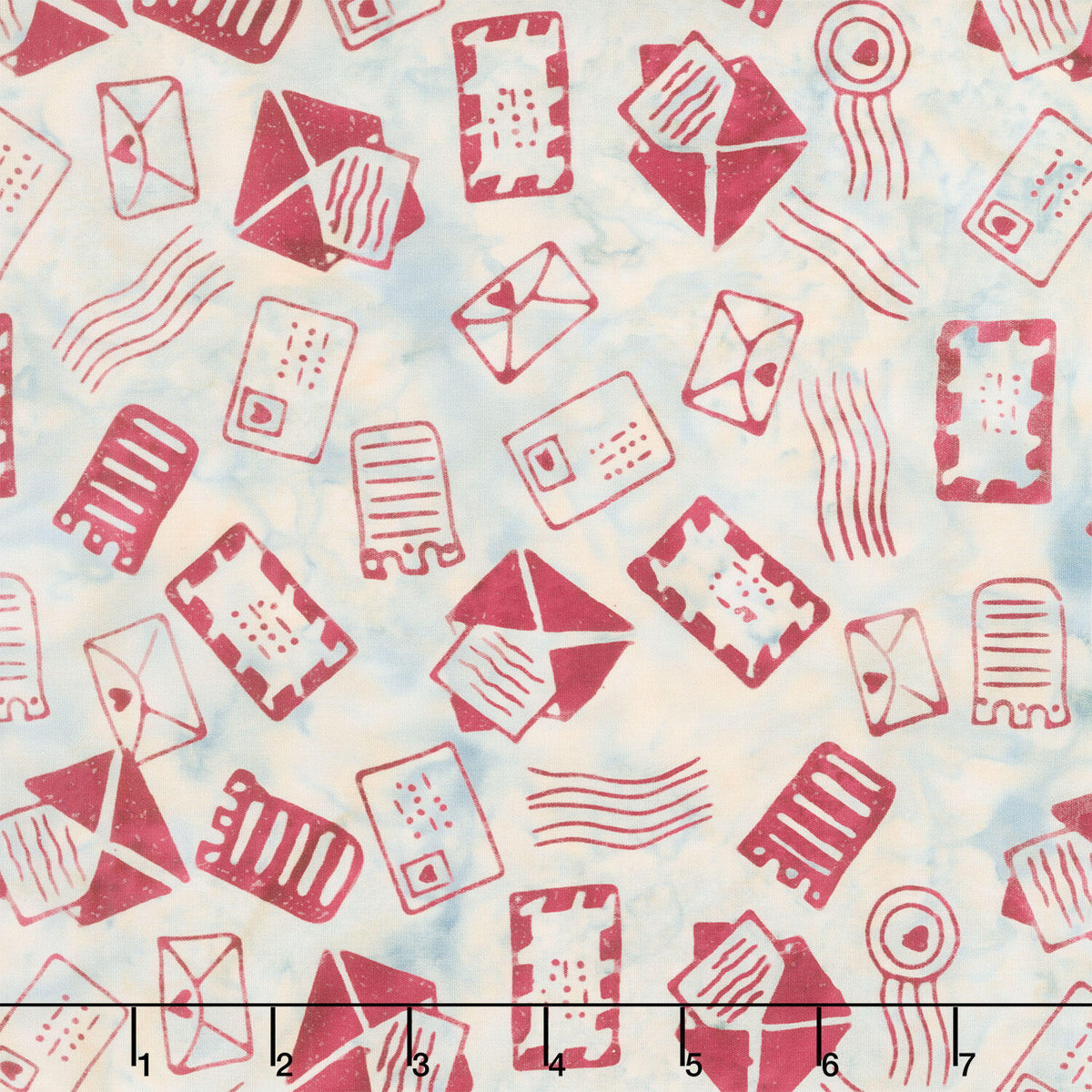 Missing You Batiks - Mail Multi White Blue Sky Yardage
