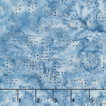 Missing You Batiks - Morse Code Words Blue Powder Blue Yardage