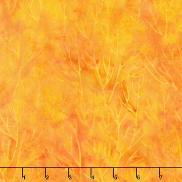 Autumn's Embrace Batiks - Branch Orange Vermillion Yardage
