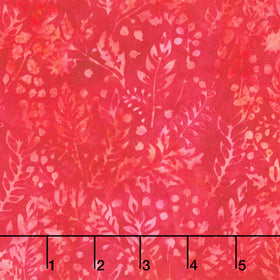 Posy Twist Batiks - Vines Leaves and Berries Pink Rosewood Yardage