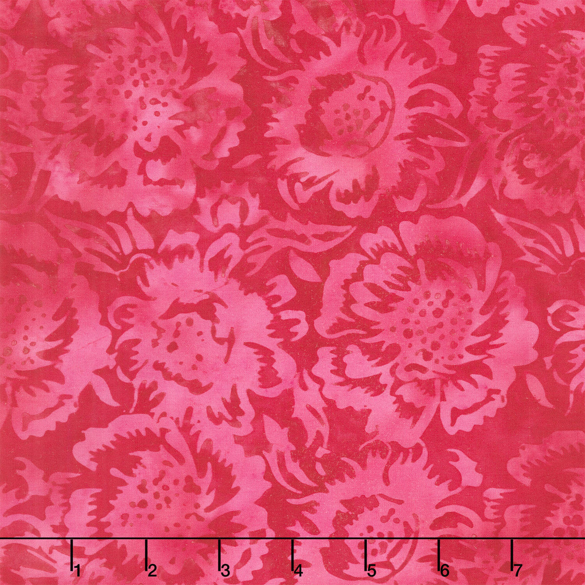 Posy Twist Batiks - Large Floral Pink Magenta Yardage