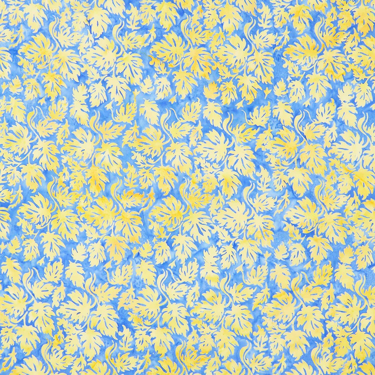 Countryside Charm Batiks - Condensed Leaves Blue Powder Blue Yardage