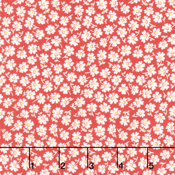 Aunt Grace Loves U - Packed Flowers Red Yardage