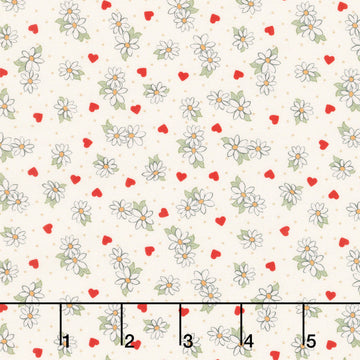 Be My Valentine - Flower Cream Yardage