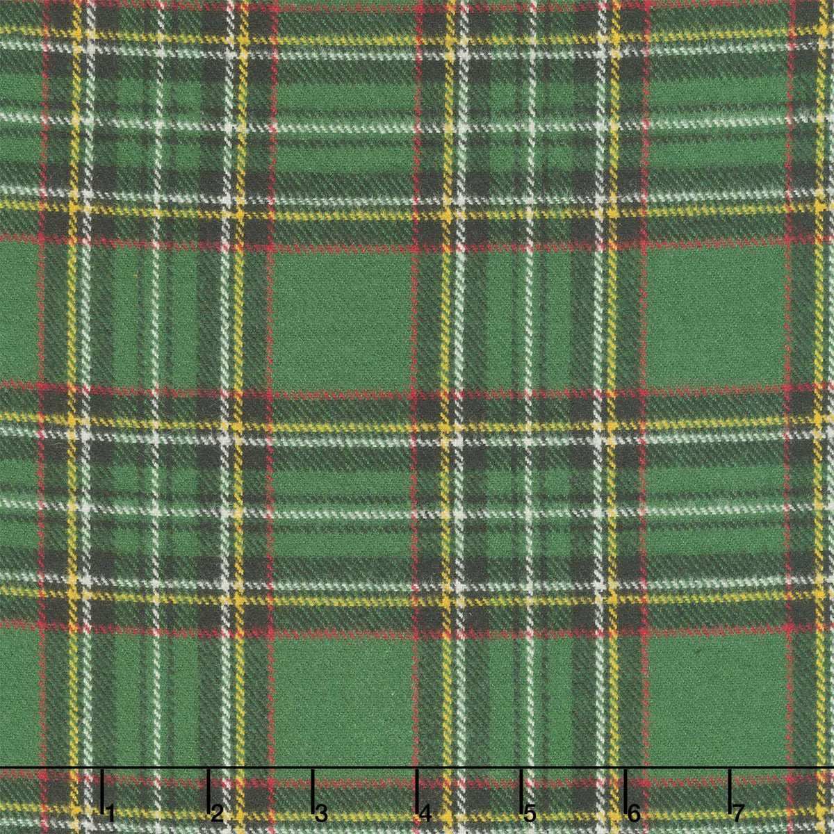 Primo Plaids Flannel - Holiday Cheer Stewart Plaid Green Yardage