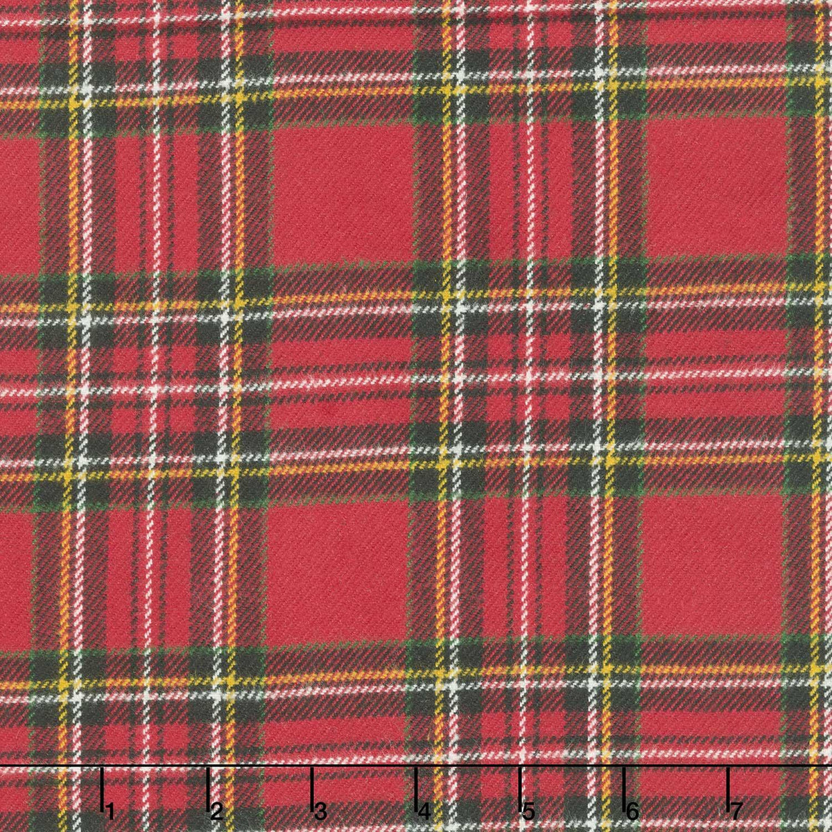 Primo Plaids Flannel - Holiday Cheer Stewart Plaid Red Yardage