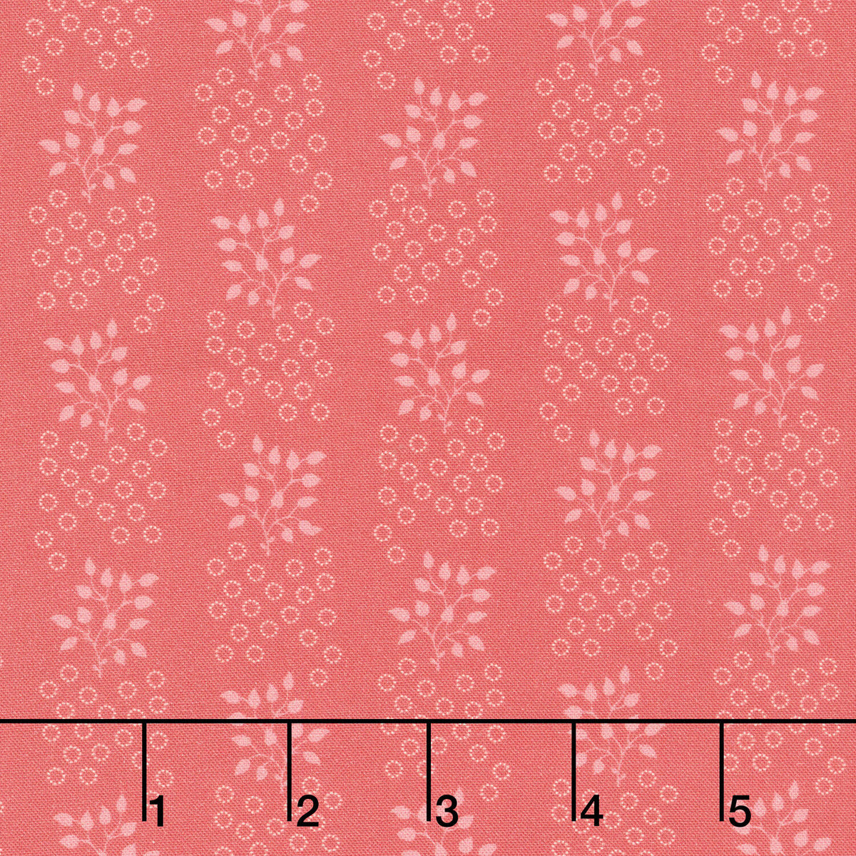 Love Letters - Leaves and Circles Red Yardage