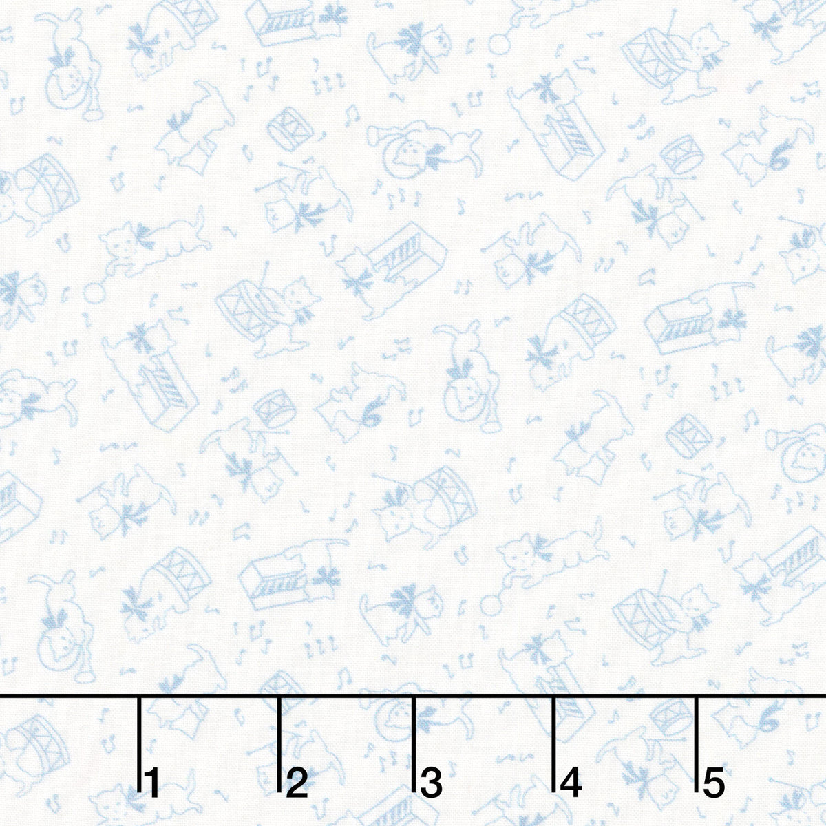 Aunt Grace Rock My Baby - Cat Blue Yardage