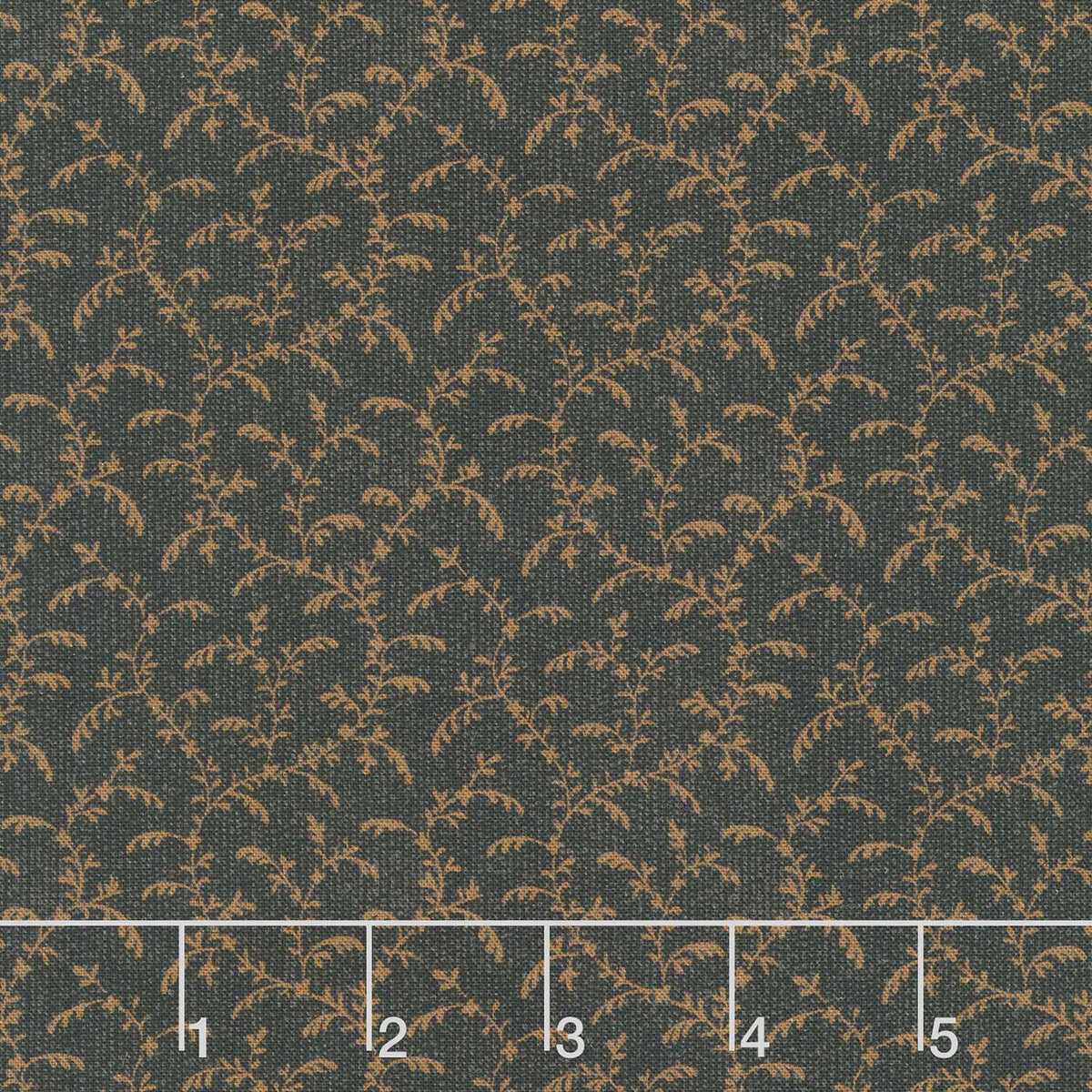 Midnight Cheddar - Climbing Vine Black Yardage