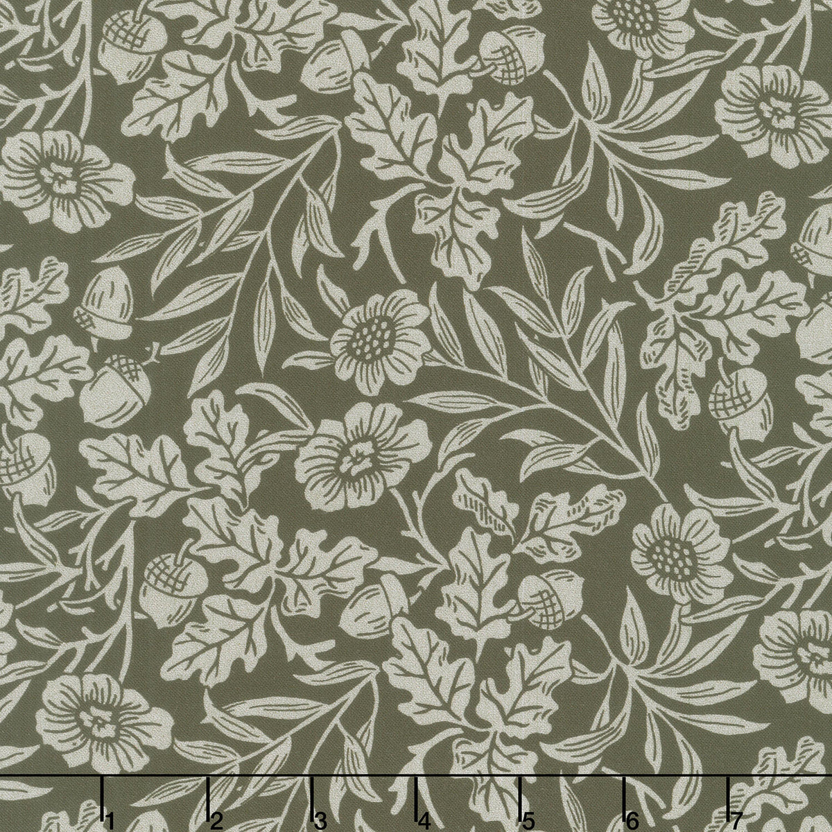 Oak Alley - Floral Olive Yardage