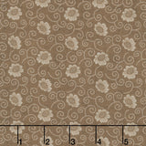 Oak Alley - Scroll Flower Brown Yardage