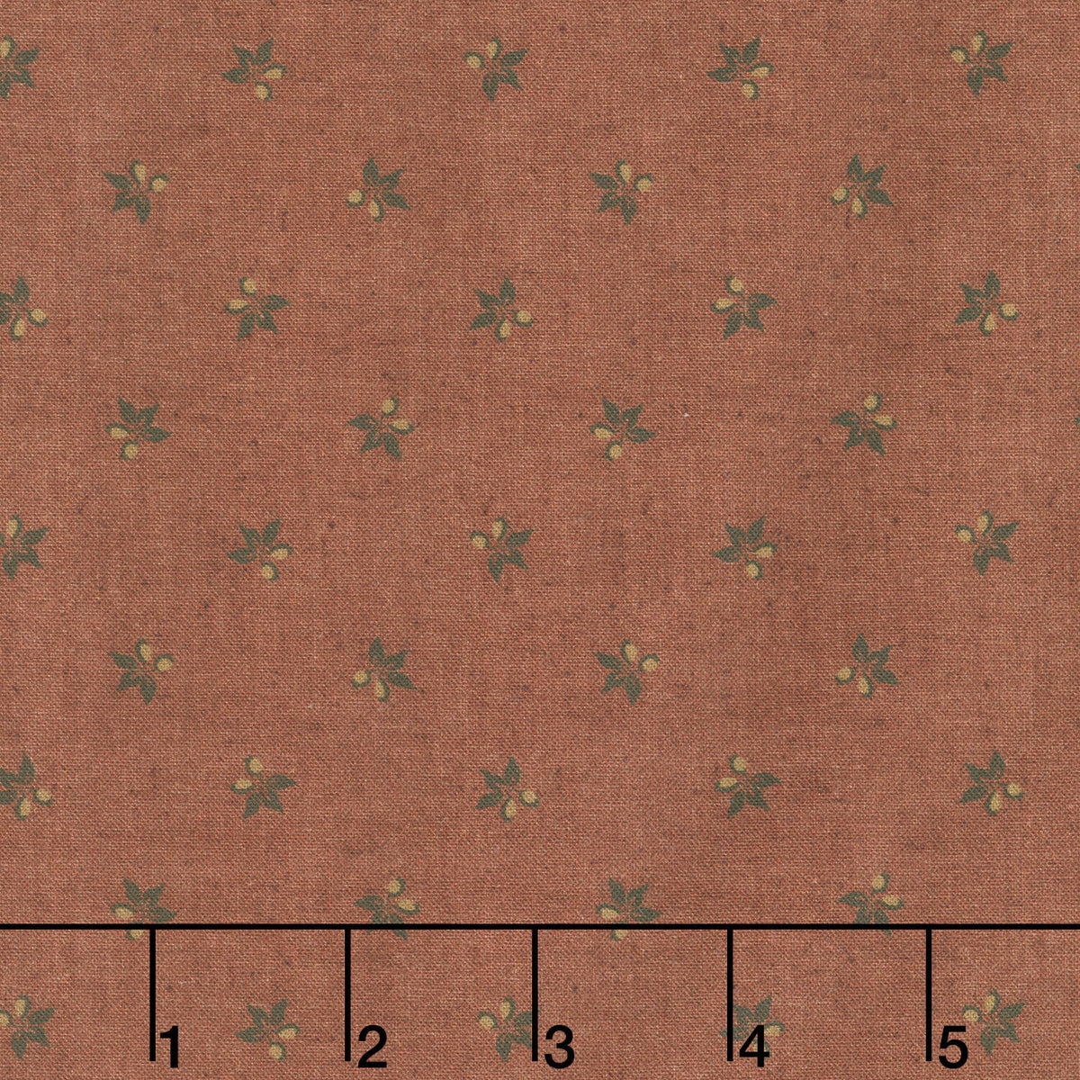 Oak Alley - Small Flower Rust Yardage