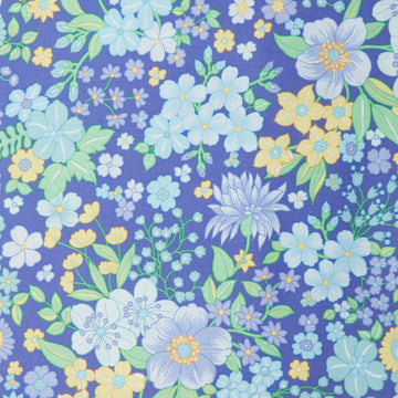 Sunlit Blooms - Focal Floral Blue 2 Yard Cut