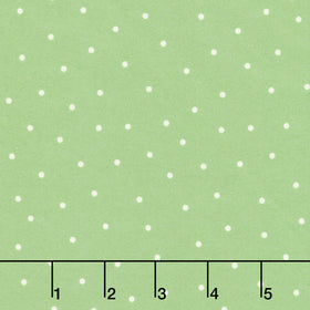 Kimberbell Basics Flannel - Small Dot Green/White Yardage