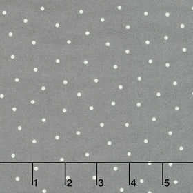 Kimberbell Basics Flannel - Small Dot Grey/White Yardage
