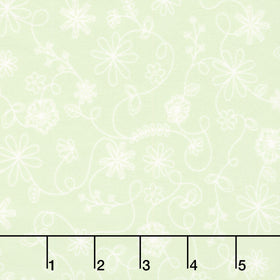 Kimberbell Basics Flannel - Swirl Floral Soft Green Yardage