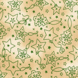 Christmastime - Ornaments Cream Green Yardage