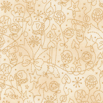 Christmastime - Tree Decorations Cream Yardage
