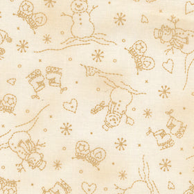 Christmastime - Snowmen Cream Yardage