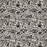 Pumpkin Grove - Halloween Motifs Tan Black Yardage