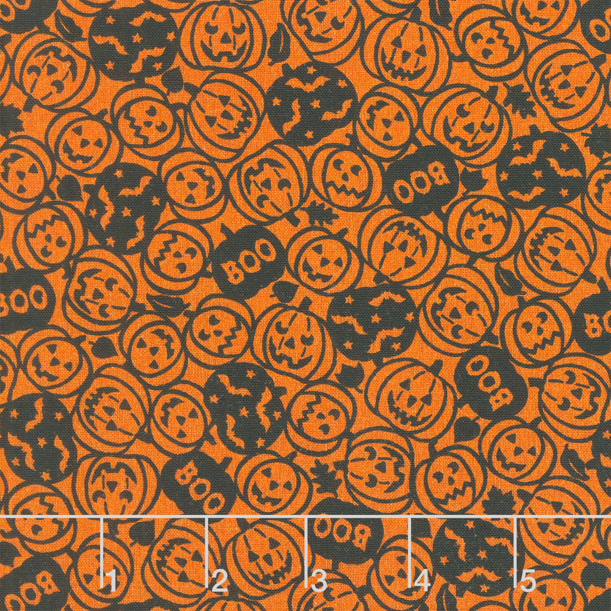 Pumpkin Grove - Spooky Pumpkins Orange Black Yardage