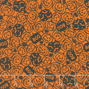 Pumpkin Grove - Spooky Pumpkins Orange Black Yardage