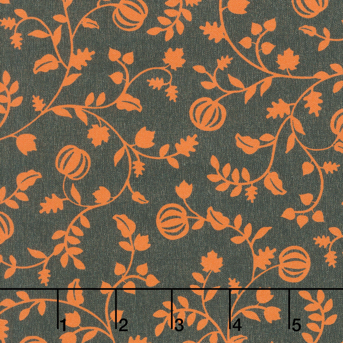 Pumpkin Grove - Pumpkin Vines Black/Orange Yardage