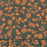 Pumpkin Grove - Pumpkin Vines Black/Orange Yardage