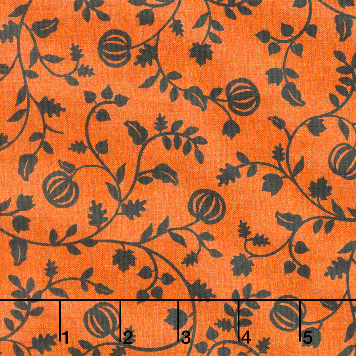 Pumpkin Grove - Pumpkin Vines Orange/Black Yardage