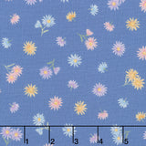 Gathering Sun - Tossed Floral Blue Yardage