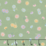 Gathering Sun - Tossed Floral Green Yardage