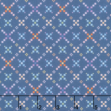 Gathering Sun - Quilt Diamond Blue Multi Yardage