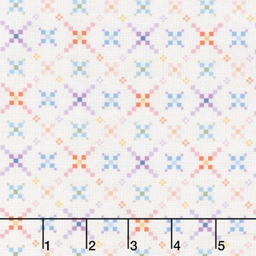 Gathering Sun - Quilt Diamond White Multi Yardage