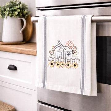Fenceline Blooms Embroidery Towel Kit