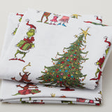 How the Grinch Stole Christmas 5 - Christmas Grinch Collage White Yardage 2 Yard Cut