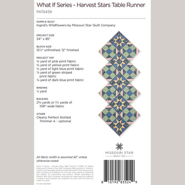 Digital Download - What If Series - Harvest Stars Table Runner Pattern by Missouri Star