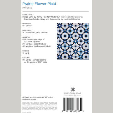 Digital Download - Prairie Flower Plaid Quilt Pattern by Missouri Star
