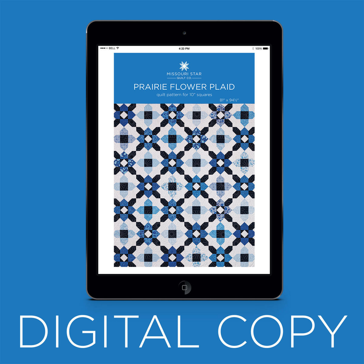 Digital Download - Prairie Flower Plaid Quilt Pattern by Missouri Star